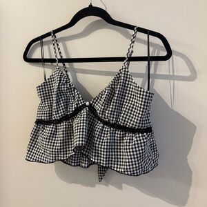 Pacsun LA Hearts Gingham Babydoll Tie Top Size S
